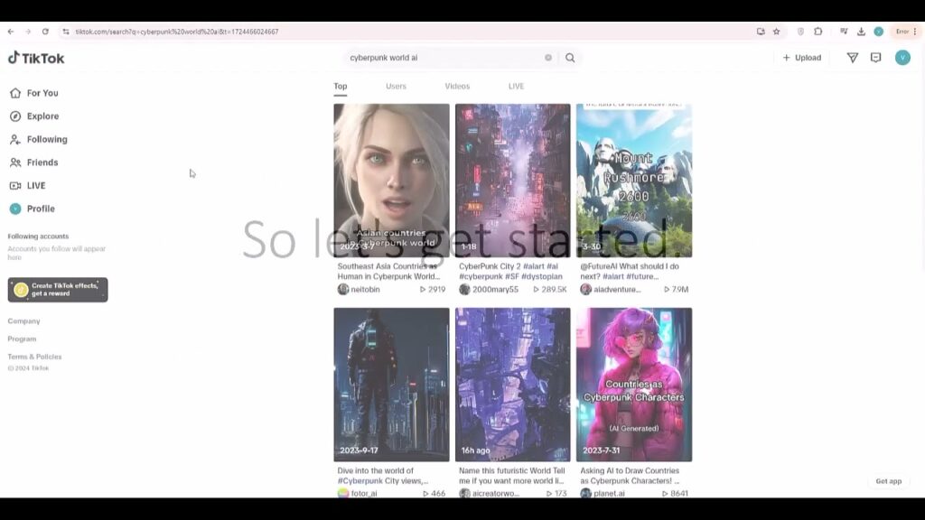1  Find examples of fantasy niche videos with AI