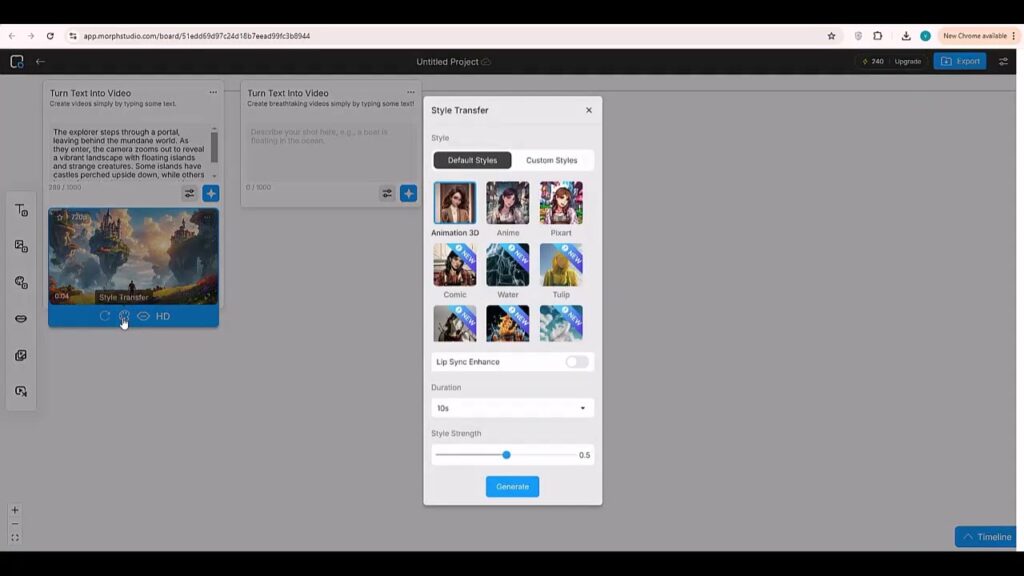 8  How to change video style in morphstudio